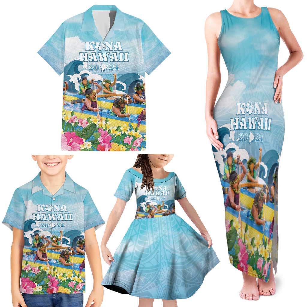 Hawaii Outrigger Canoe Race Family Matching Tank Maxi Dress and Hawaiian Shirt Polynesian Style Watercolor Style LT05 - Polynesian Pride