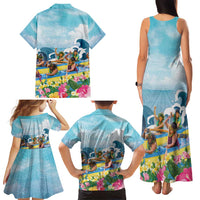 Hawaii Outrigger Canoe Race Family Matching Tank Maxi Dress and Hawaiian Shirt Polynesian Style Watercolor Style LT05 - Polynesian Pride