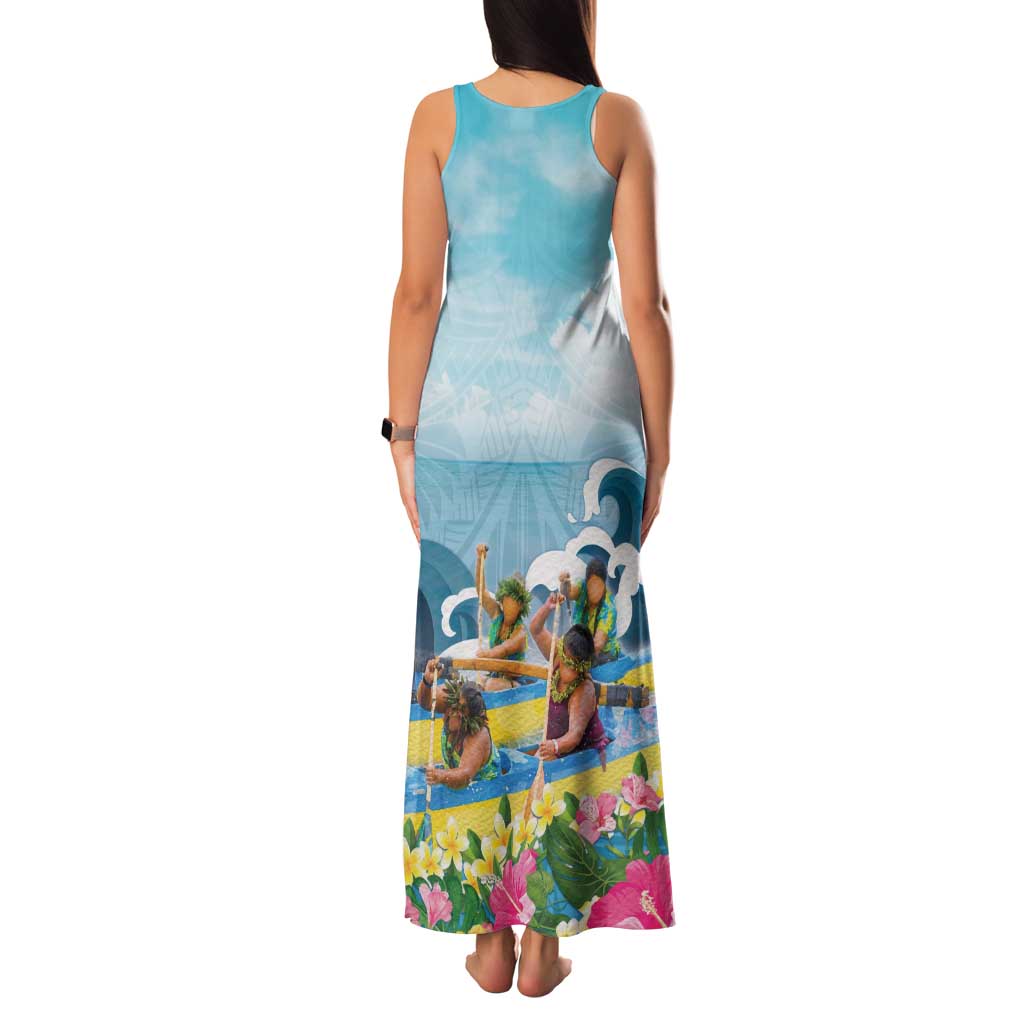 Hawaii Outrigger Canoe Race Family Matching Tank Maxi Dress and Hawaiian Shirt Polynesian Style Watercolor Style LT05 - Polynesian Pride