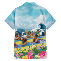 Hawaii Outrigger Canoe Race Hawaiian Shirt Polynesian Style Watercolor Style