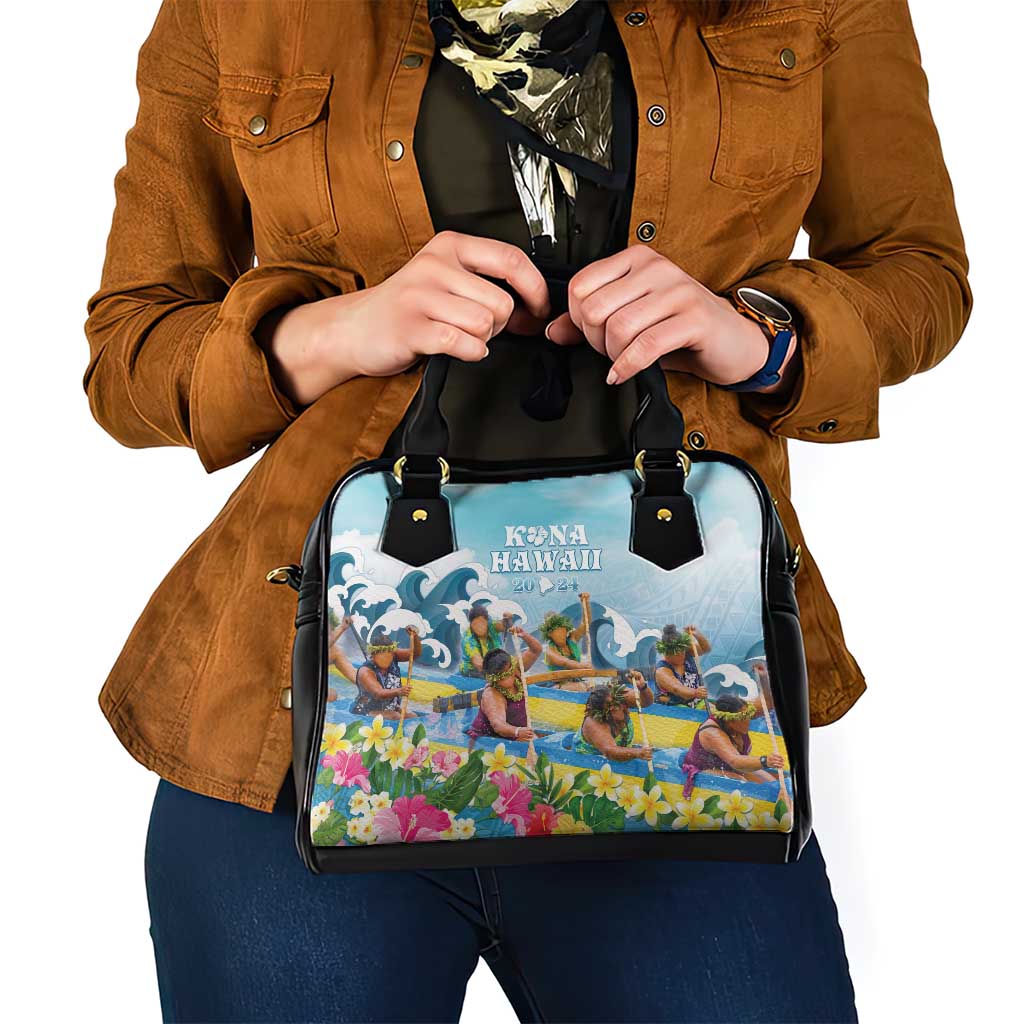 Hawaii Outrigger Canoe Race Shoulder Handbag Polynesian Style Watercolor Style LT05 - Polynesian Pride