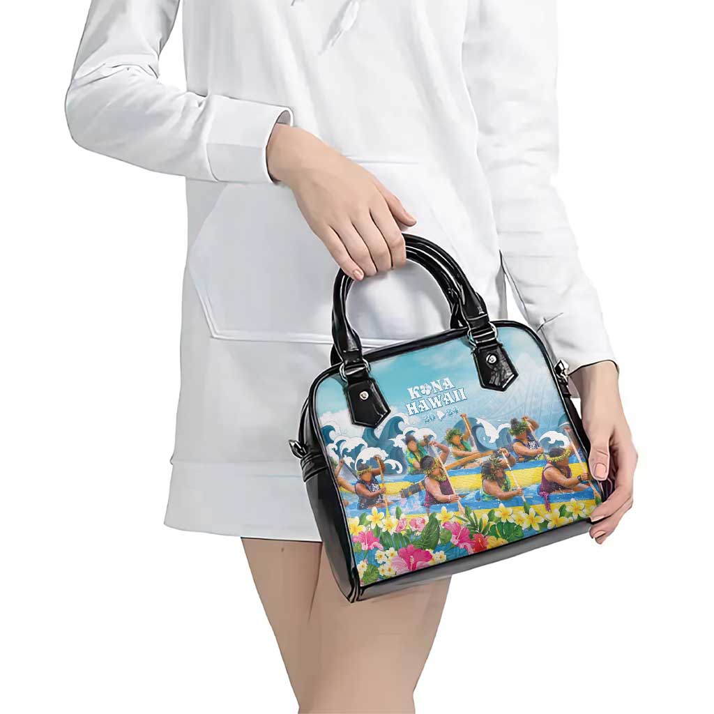 Hawaii Outrigger Canoe Race Shoulder Handbag Polynesian Style Watercolor Style LT05 - Polynesian Pride