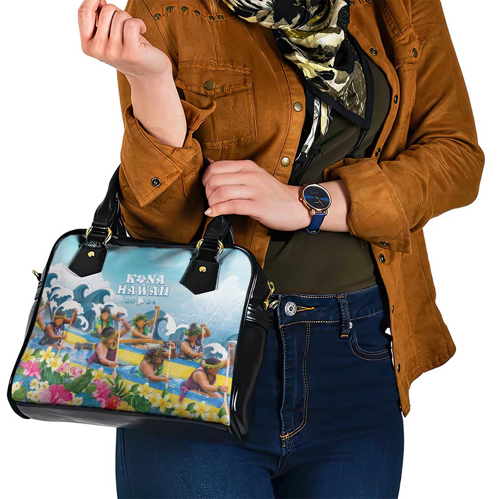 Hawaii Outrigger Canoe Race Shoulder Handbag Polynesian Style Watercolor Style LT05 - Polynesian Pride