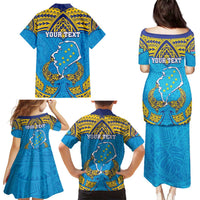Personalised Tuvalu Independence Day Family Matching Puletasi and Hawaiian Shirt Coat Of Arms With Polynesian Dolphin Tattoo LT05 - Polynesian Pride