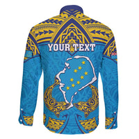 Personalised Tuvalu Independence Day Family Matching Summer Maxi Dress and Hawaiian Shirt Coat Of Arms With Polynesian Dolphin Tattoo LT05 - Polynesian Pride