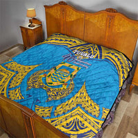 Tuvalu Independence Day Quilt Coat Of Arms With Polynesian Dolphin Tattoo