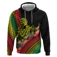 Retro Hawaiian Singer Hoodie Polynesian Style Tropical Flowers LT05 Pullover Hoodie Black - Polynesian Pride
