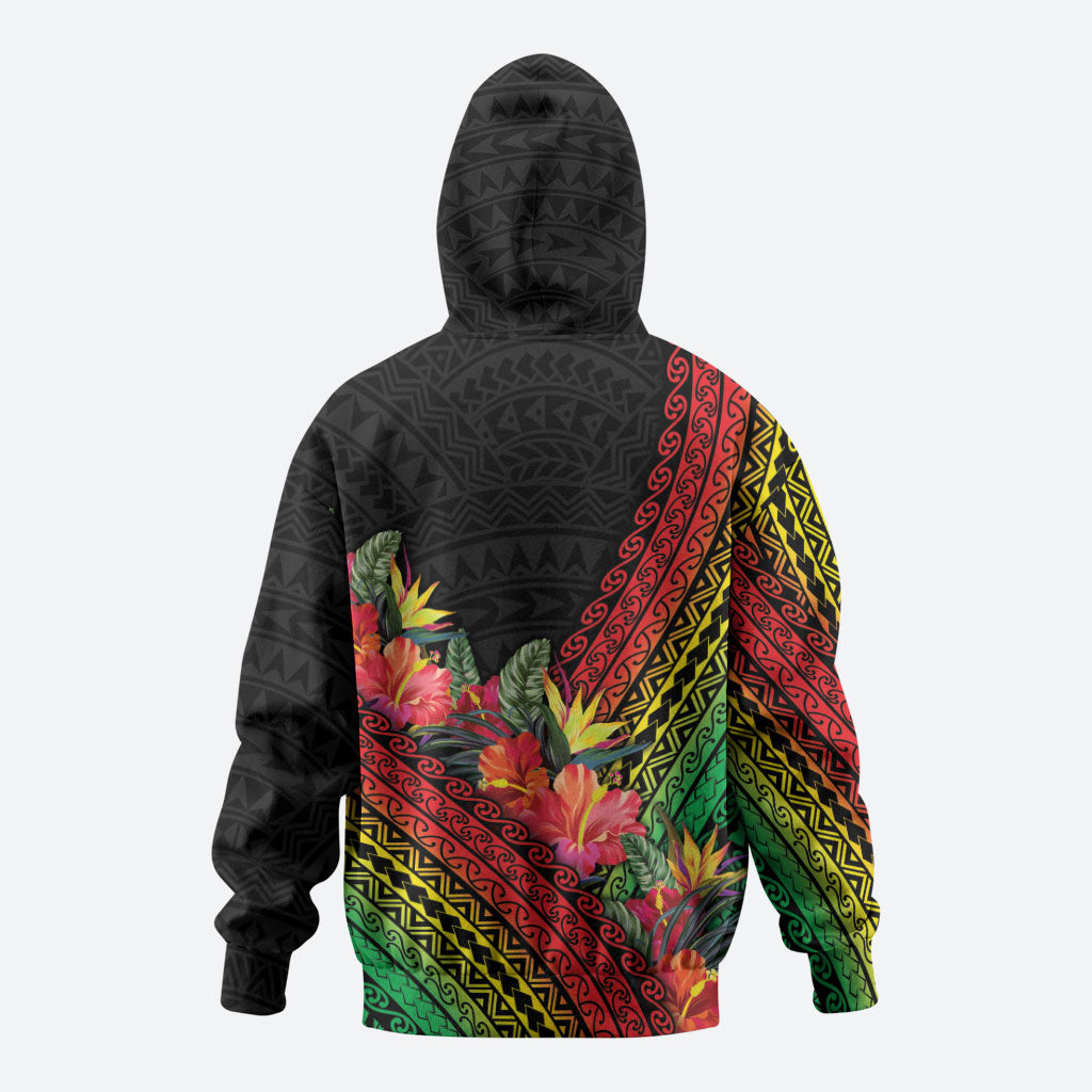 Retro Hawaiian Singer Hoodie Polynesian Style Tropical Flowers LT05 - Polynesian Pride