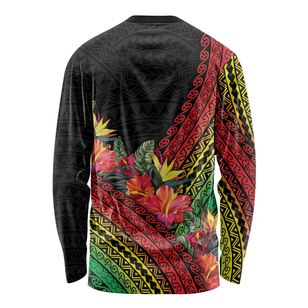 Retro Hawaiian Singer Long Sleeve Shirt Polynesian Style Tropical Flowers LT05 - Polynesian Pride
