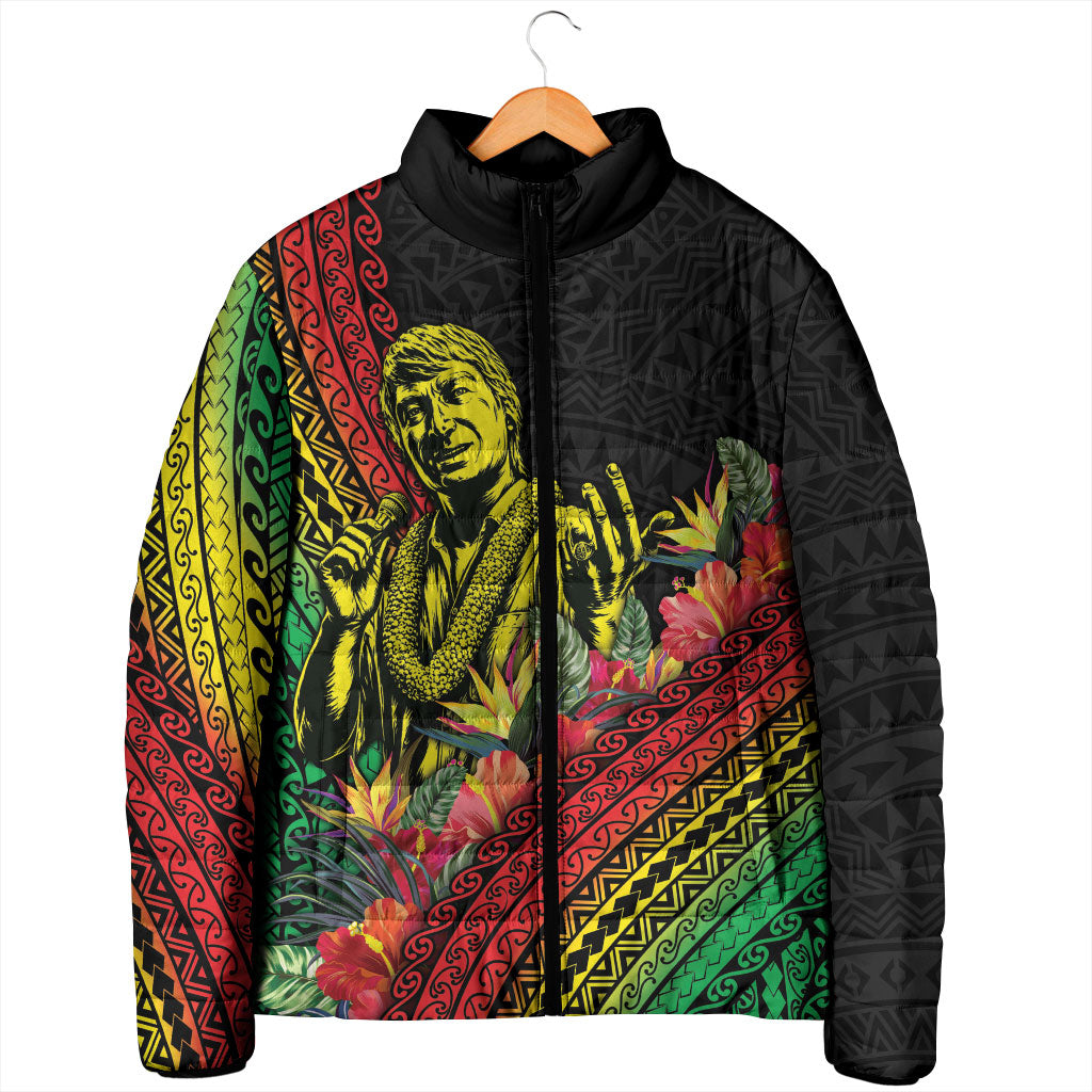 Retro Hawaiian Singer Padded Jacket Polynesian Style Tropical Flowers LT05 - Polynesian Pride
