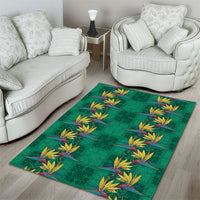 Hawaii Waikiki King Area Rug Green Quilt With Pua Manu LT05 - Polynesian Pride