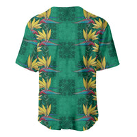 Hawaii Waikiki King Baseball Jersey Green Quilt With Pua Manu LT05 - Polynesian Pride