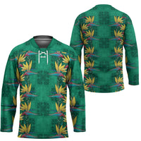 Hawaii Waikiki King Hockey Jersey Green Quilt With Pua Manu LT05 - Polynesian Pride