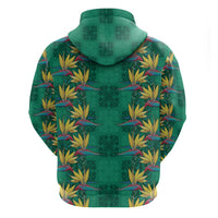 Hawaii Waikiki King Hoodie Green Quilt With Pua Manu LT05 - Polynesian Pride