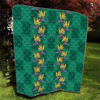 Hawaii Waikiki King Quilt Green Quilt With Pua Manu LT05 - Polynesian Pride
