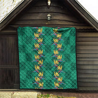 Hawaii Waikiki King Quilt Green Quilt With Pua Manu LT05 - Polynesian Pride