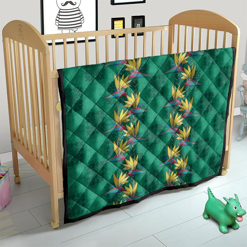 Hawaii Waikiki King Quilt Green Quilt With Pua Manu LT05 - Polynesian Pride
