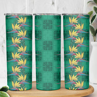Hawaii Waikiki King Skinny Tumbler Green Quilt With Pua Manu LT05 - Polynesian Pride