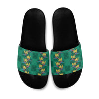Hawaii Waikiki King Slide Sandals Green Quilt With Pua Manu LT05 Green - Polynesian Pride