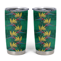 Hawaii Waikiki King Tumbler Cup Green Quilt With Pua Manu LT05 Green - Polynesian Pride