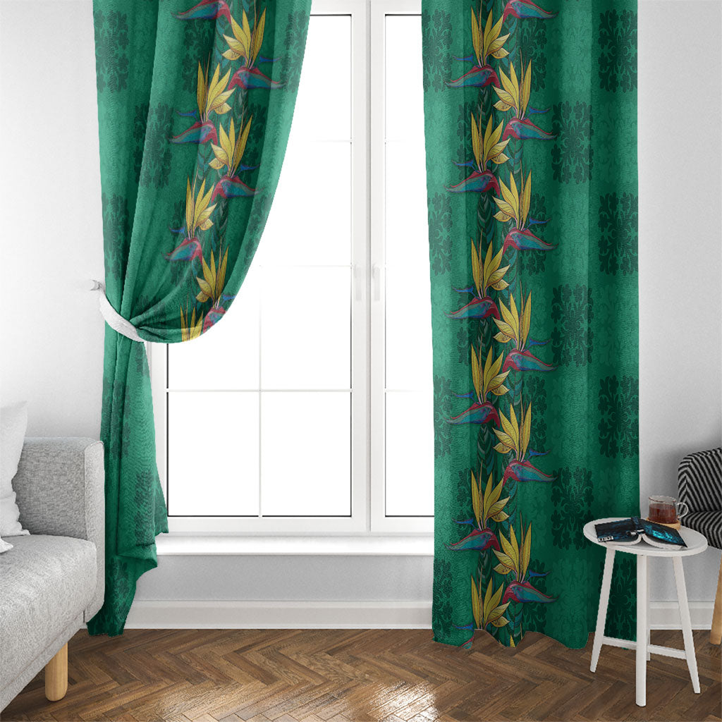 Hawaii Waikiki King Window Curtain Green Quilt With Pua Manu LT05 - Polynesian Pride