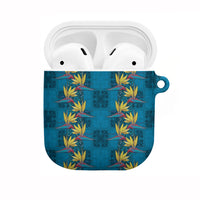 Hawaii Waikiki King AirPods Case Blue Quilt With Pua Manu LT05 Blue - Polynesian Pride
