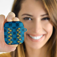 Hawaii Waikiki King AirPods Case Blue Quilt With Pua Manu LT05 - Polynesian Pride
