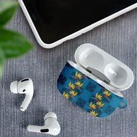 Hawaii Waikiki King AirPods Case Blue Quilt With Pua Manu LT05 - Polynesian Pride