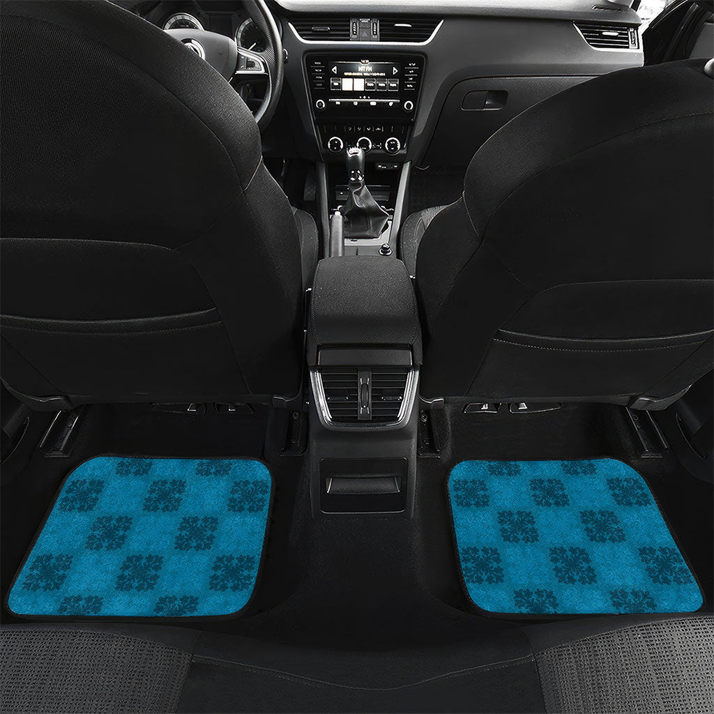 Hawaii Waikiki King Car Mats Blue Quilt With Pua Manu LT05 Set 2pcs - Back Blue - Polynesian Pride