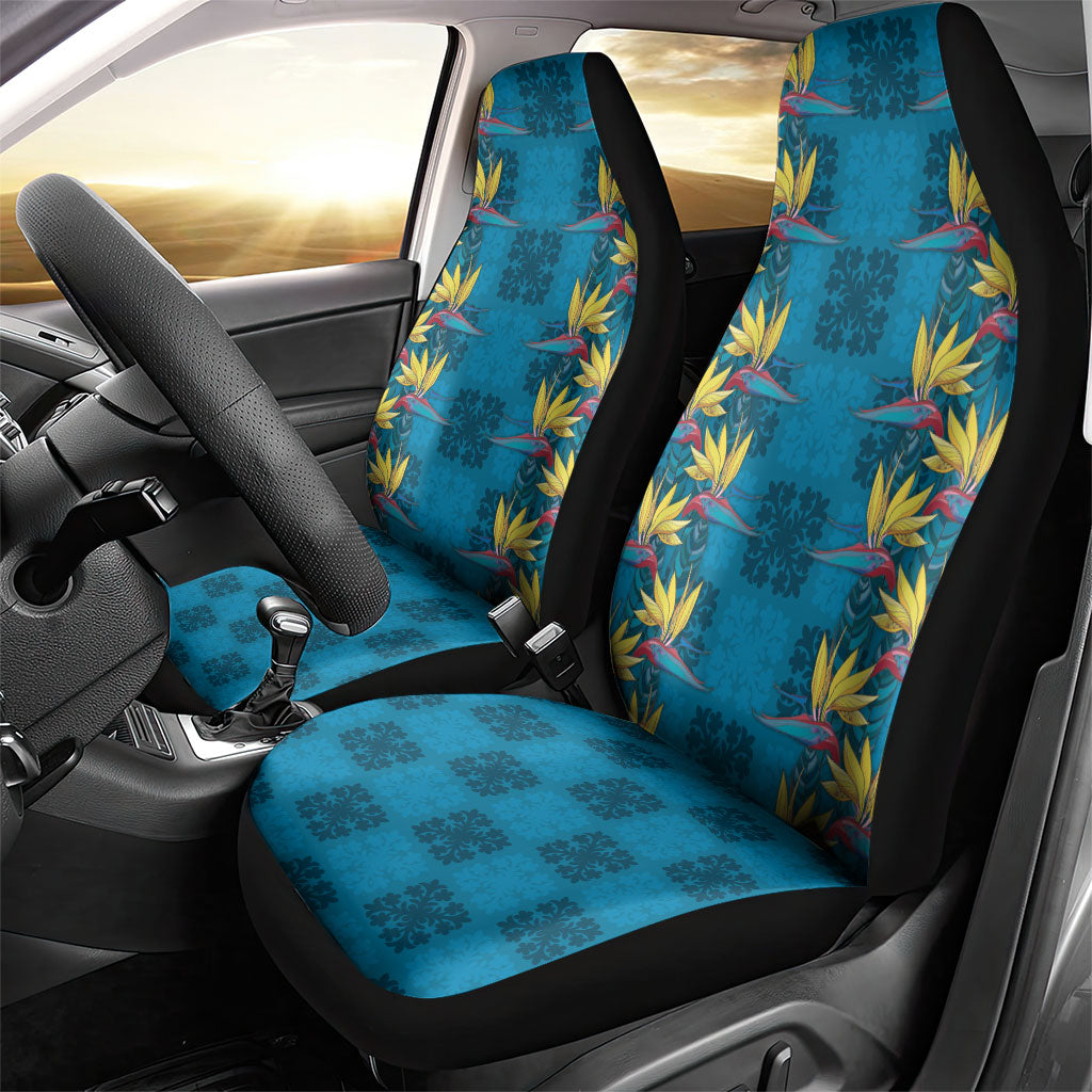 Hawaii Waikiki King Car Seat Cover Blue Quilt With Pua Manu LT05 - Polynesian Pride