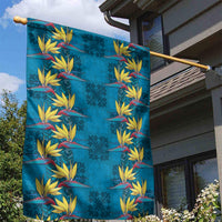 Hawaii Waikiki King Garden Flag Blue Quilt With Pua Manu LT05 - Polynesian Pride