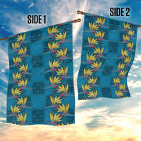 Hawaii Waikiki King Garden Flag Blue Quilt With Pua Manu LT05 - Polynesian Pride