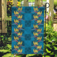 Hawaii Waikiki King Garden Flag Blue Quilt With Pua Manu LT05 Garden Flag Blue - Polynesian Pride