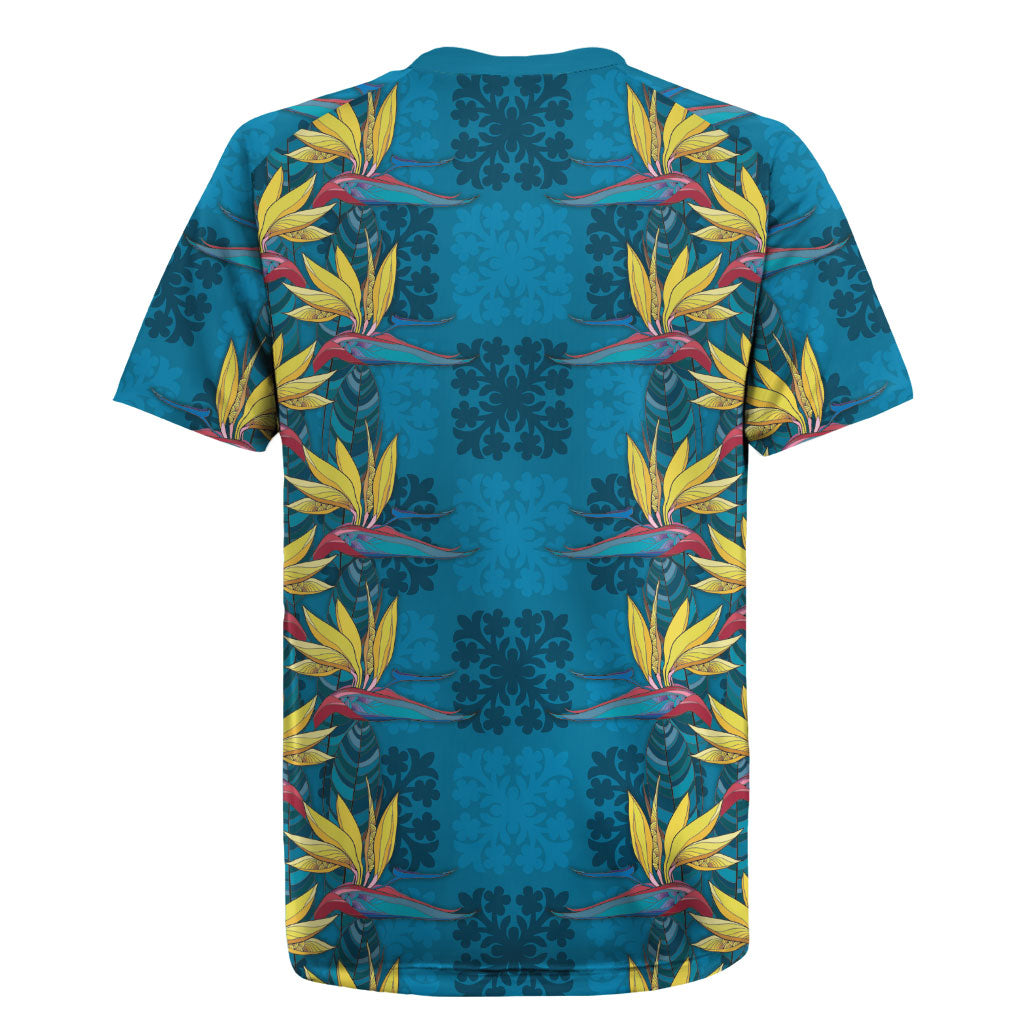 Hawaii Waikiki King Rugby Jersey Blue Quilt With Pua Manu LT05 - Polynesian Pride