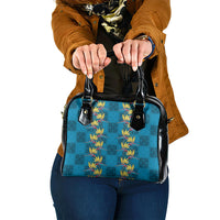 Hawaii Waikiki King Shoulder Handbag Blue Quilt With Pua Manu LT05 One Size Blue - Polynesian Pride