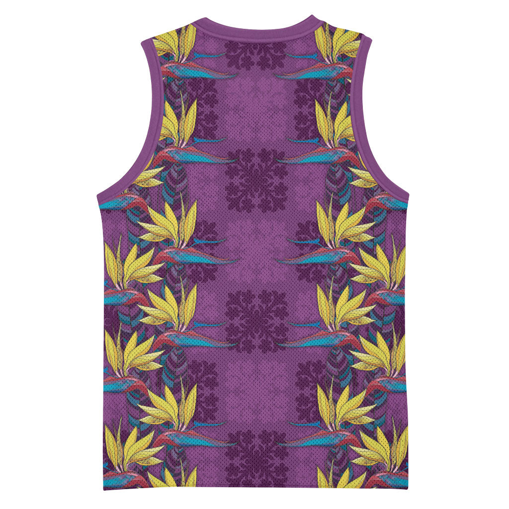 Hawaii Waikiki King Basketball Jersey Purple Quilt With Pua Manu LT05 - Polynesian Pride