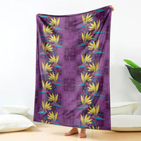 Hawaii Waikiki King Blanket Purple Quilt With Pua Manu LT05 - Polynesian Pride