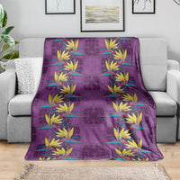 Hawaii Waikiki King Blanket Purple Quilt With Pua Manu LT05 - Polynesian Pride