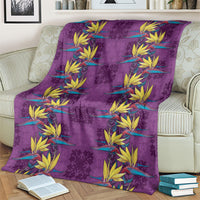 Hawaii Waikiki King Blanket Purple Quilt With Pua Manu LT05 - Polynesian Pride