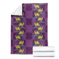 Hawaii Waikiki King Blanket Purple Quilt With Pua Manu LT05 - Polynesian Pride