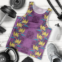 Hawaii Waikiki King Men Tank Top Purple Quilt With Pua Manu LT05 - Polynesian Pride