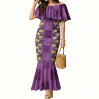 Hawaii Waikiki King Mermaid Dress Purple Quilt With Pua Manu LT05 Women Purple - Polynesian Pride