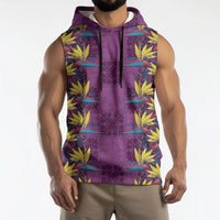 Hawaii Waikiki King Sleeveless Hoodie Purple Quilt With Pua Manu LT05 - Polynesian Pride