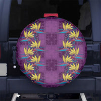 Hawaii Waikiki King Spare Tire Cover Purple Quilt With Pua Manu LT05 No hole Purple - Polynesian Pride