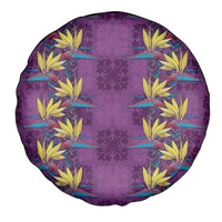 Hawaii Waikiki King Spare Tire Cover Purple Quilt With Pua Manu LT05 - Polynesian Pride
