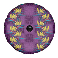 Hawaii Waikiki King Spare Tire Cover Purple Quilt With Pua Manu LT05 - Polynesian Pride