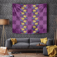 Hawaii Waikiki King Tapestry Purple Quilt With Pua Manu LT05 Purple - Polynesian Pride