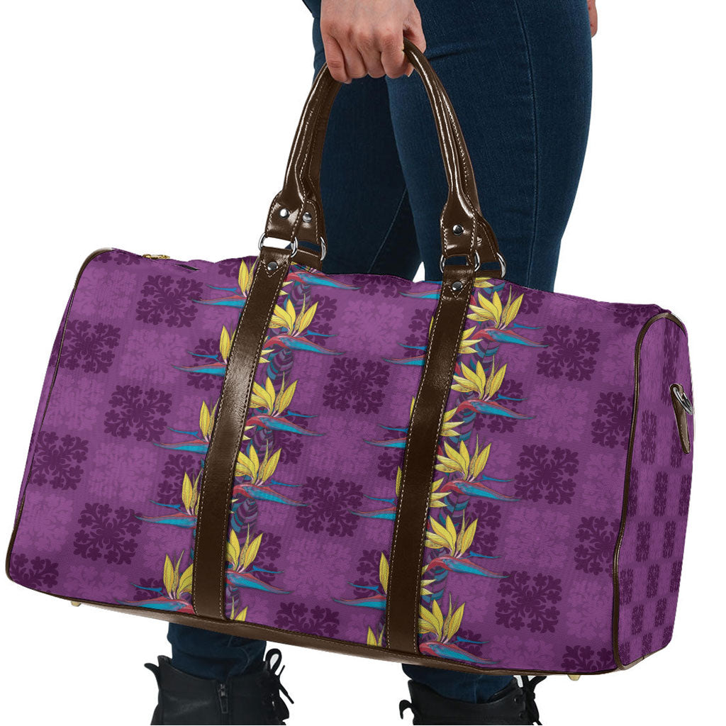 Hawaii Waikiki King Travel Bag Purple Quilt With Pua Manu LT05 - Polynesian Pride