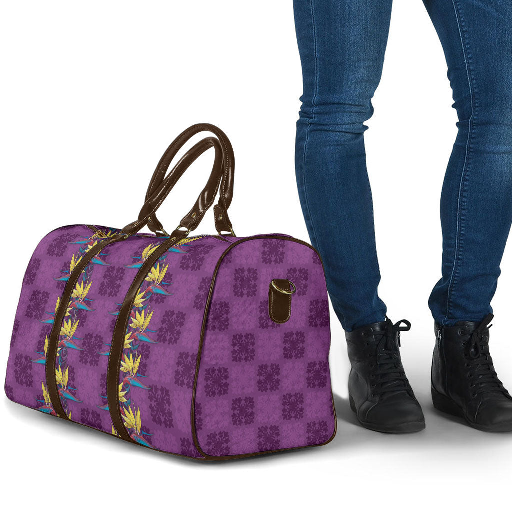 Hawaii Waikiki King Travel Bag Purple Quilt With Pua Manu LT05 - Polynesian Pride