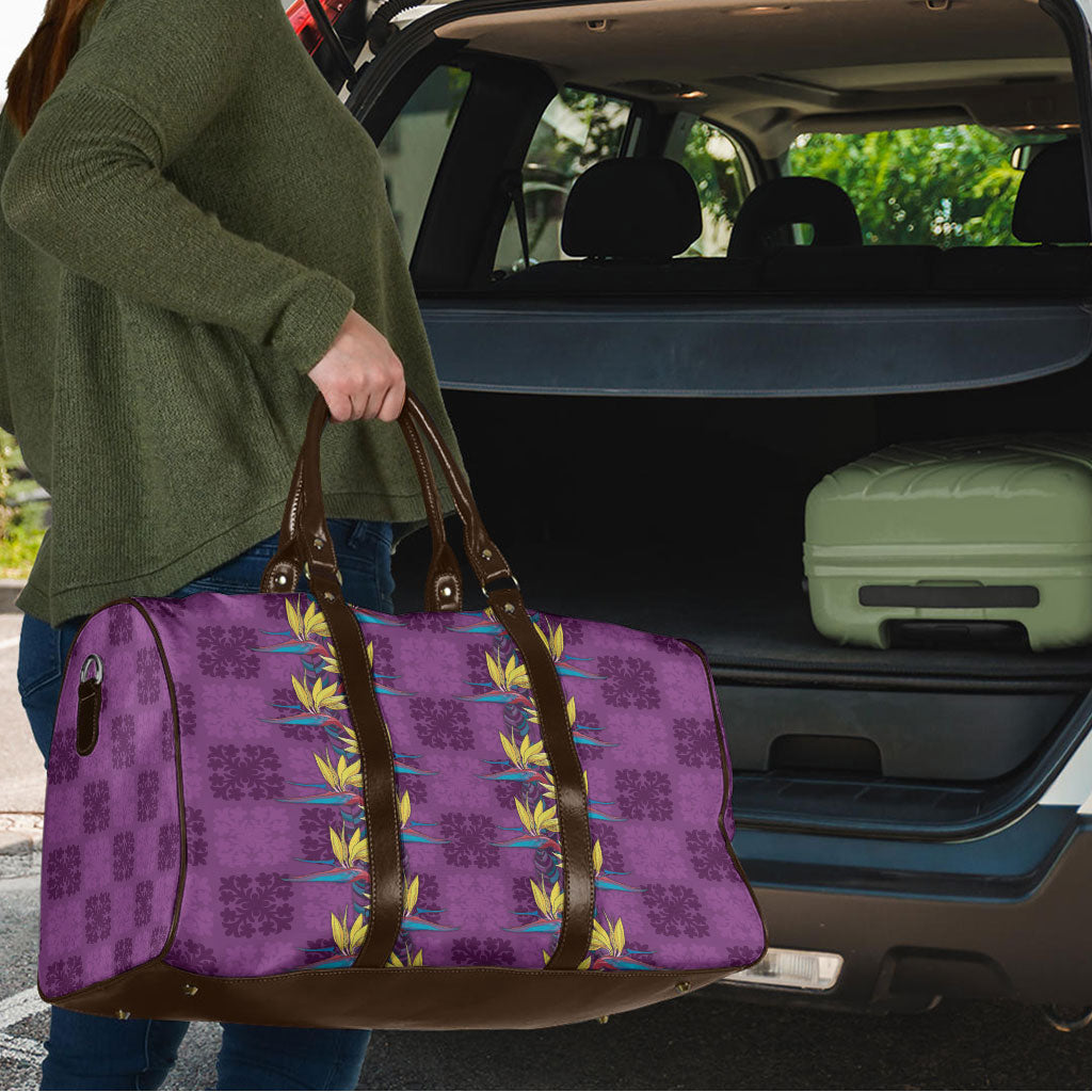 Hawaii Waikiki King Travel Bag Purple Quilt With Pua Manu LT05 - Polynesian Pride